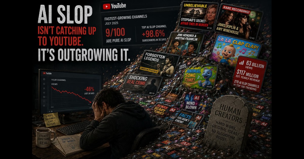 AI Slop Isn’t Catching Up to YouTube. It’s Outgrowing It.
